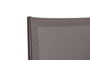 Sedia impilabile in alluminio e textilene, colore marrone, cm 56 x 62 x h85