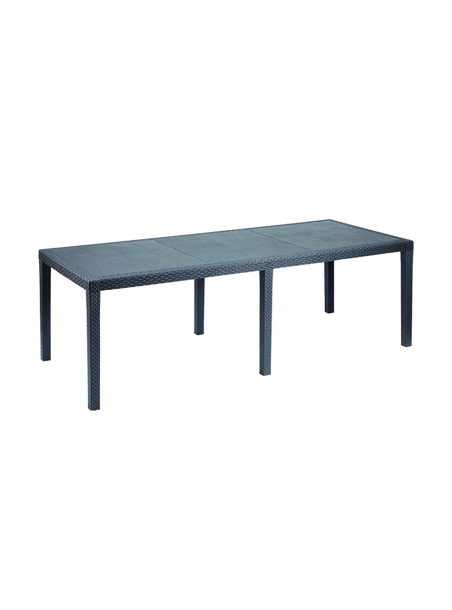 Tavolo da esterno Roma, Tavolo rettangolare allungabile da pranzo, Tavolo da giardino estensibile multiuso, 100% Made in Italy, Cm 150x90h72, Antracite