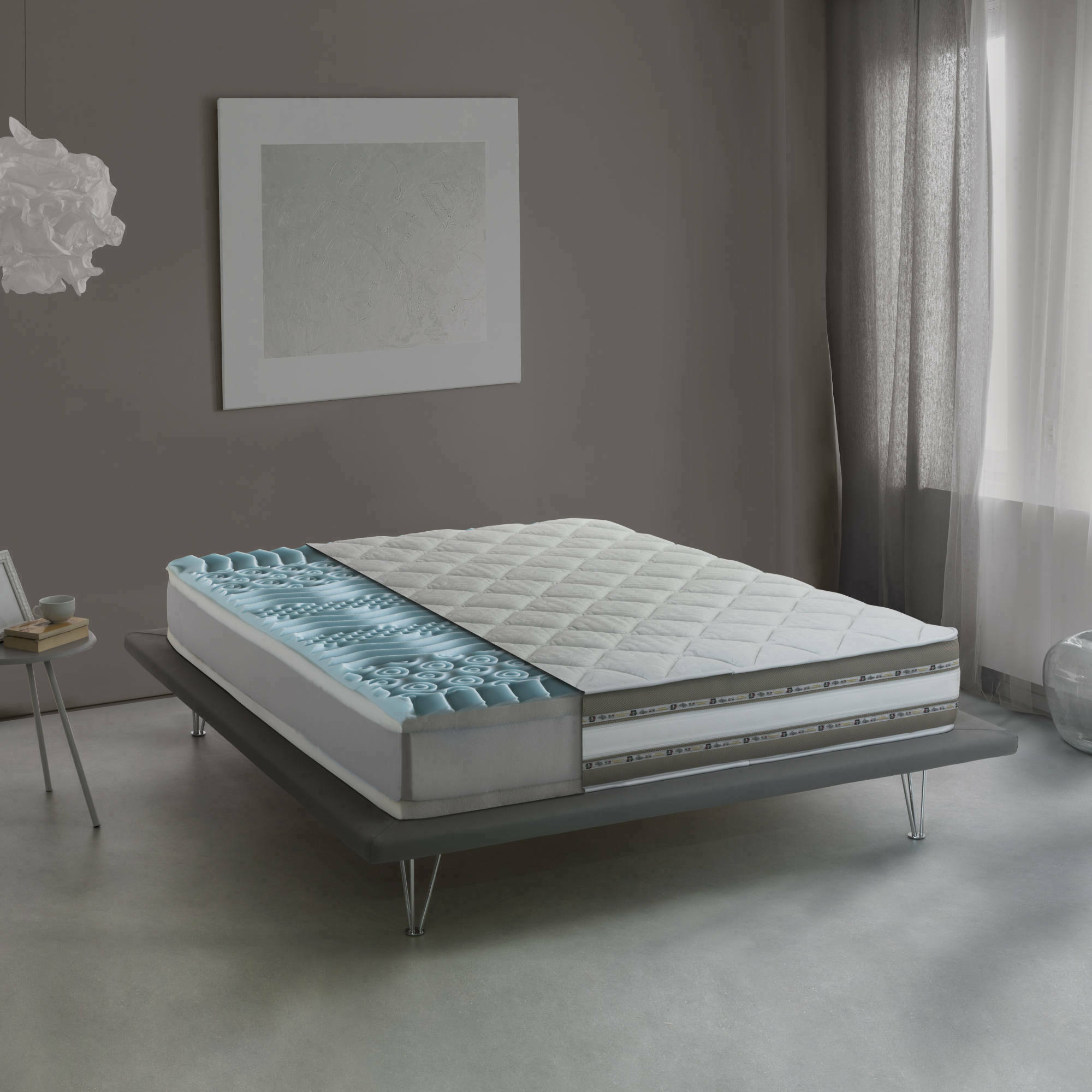 Materasso singolo Odessa, Materasso sfoderabile in Memory Foam e Gel Waterfoam, 100% Made in Italy, Antiacaro e Anallergico, cm 80x190 h27