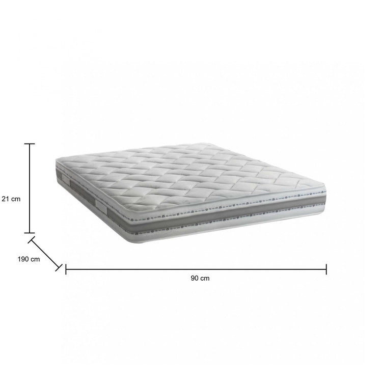 Materasso singolo Sophie, Materasso sfoderabile in Memory Foam e Waterfoam, 100% Made in Italy, Antiacaro e Anallergico, cm 90x190 h21