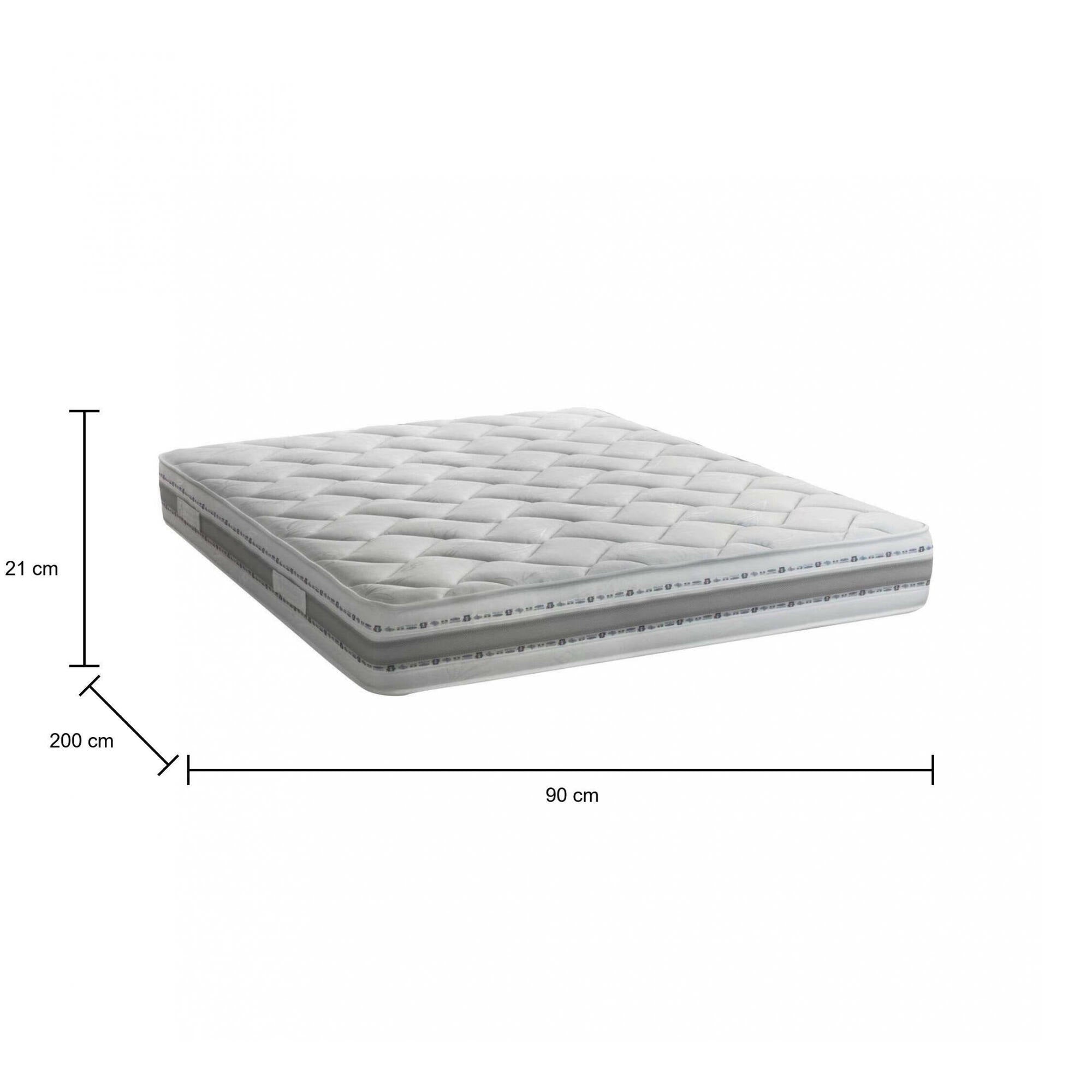 Materasso singolo Sophie, Materasso sfoderabile in Memory Foam e Waterfoam, 100% Made in Italy, Antiacaro e Anallergico, cm 90x200 h21