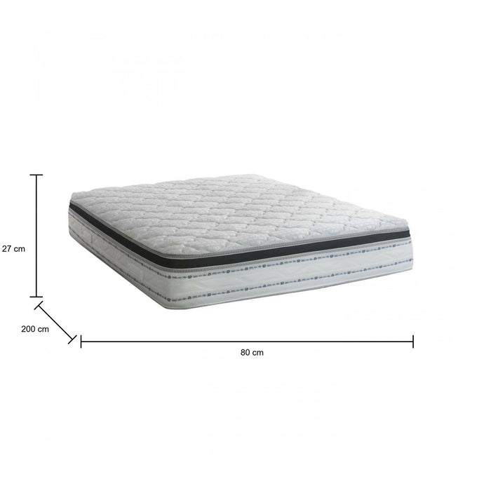 Materasso singolo Laila, Sfoderabile in Memory Foam+Gel e Molle insacchettate, 100% Made in Italy, Antiacaro e Anallergico, cm 80x200 h27