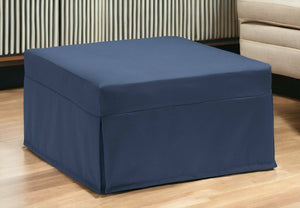 Letto pieghevole Ancilla, Pouf trasformabile in letto singolo, 100% Made in Italy, Pouf in tessuto da soggiorno, cm 80x80h45, Blu