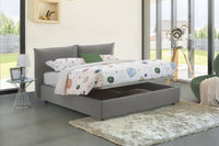 Letto matrimoniale Tiziana, Letto contenitore con rivestimento in tessuto, Made in Italy, Apertura frontale, adatto per materasso cm 160x190, Grigio