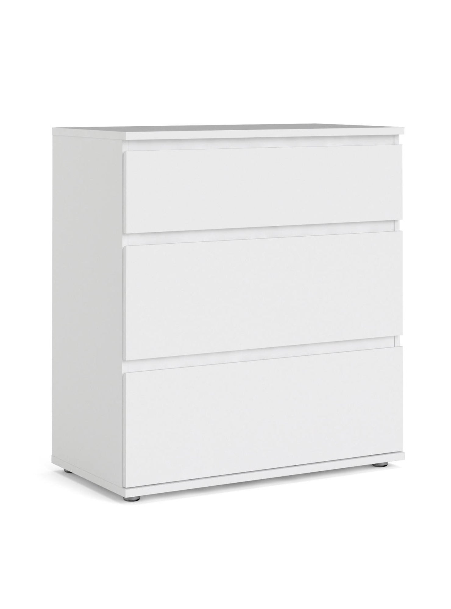 Cassettiera atre cassetti, colore bianco, cm 76 x 83 x 40