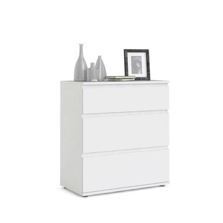 Cassettiera atre cassetti, colore bianco, cm 76 x 83 x 40