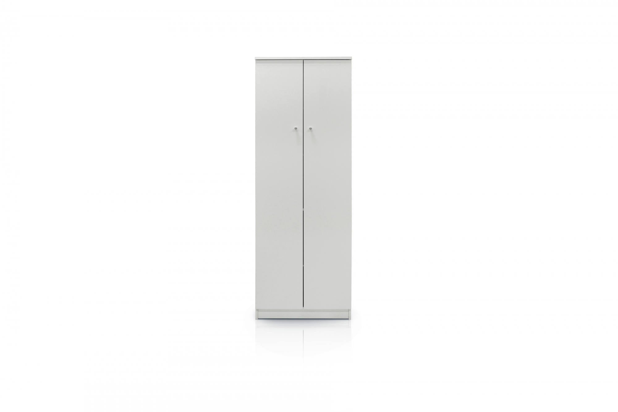 Armadio multifunzione a due ante, colore bianco, cm 62 x 34 x 183