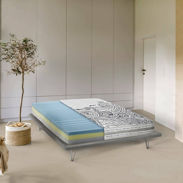 Materasso singolo Wilma, Materasso sfoderabile in Memory Foam e Waterfoam, 100% Made in Italy, Antiacaro e Anallergico, cm 80x190 h 22