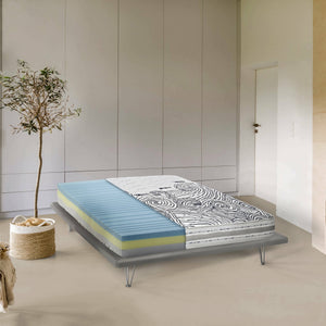 Materasso piazza e mezza Erica, Materasso sfoderabile in Memory Foam e Waterfoam, 100% Made in Italy, Antiacaro e Anallergico, cm 120x190 h 22