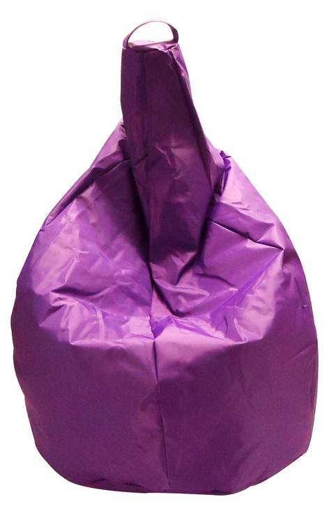 Pouf a sacco elegante, colore viola, Misure 80 x 120 x 80 cm