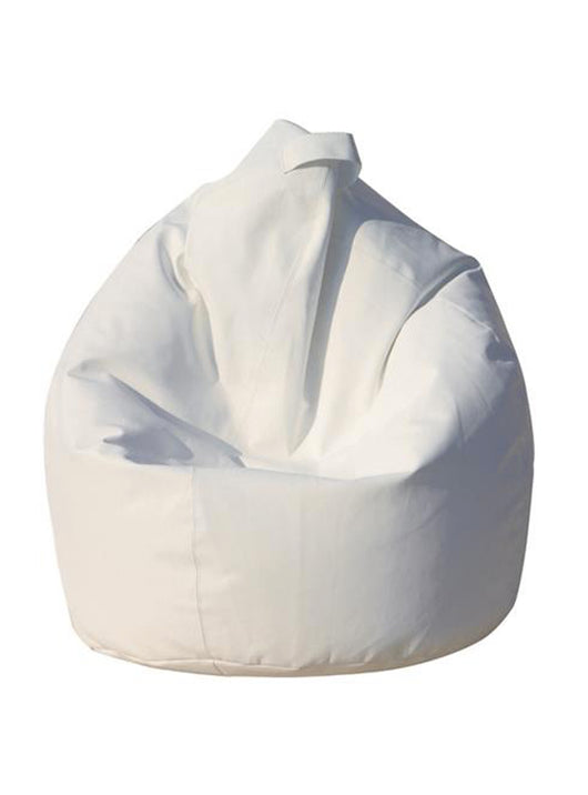 Pouf a sacco elegante, colore bianco, Misure 80 x 120 x 80 cm