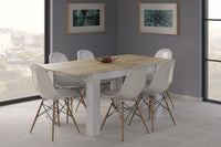 Tavolo allungabile Midland, Tavolo per sala da pranzo allungabile, Tavolo da pranzo estensibile con allunga, cm 140/190x90h78, Rovere e Bianco