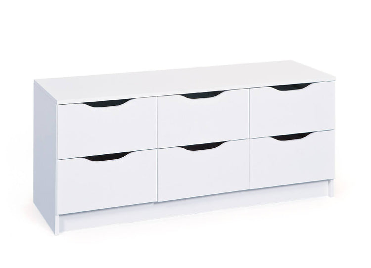 Cassettiera a sei cassetti, colore bianco, cm 50 x 40 x 120