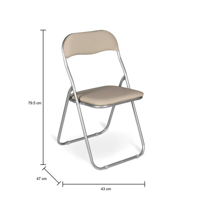 Set di sei sedie pieghevoli, colore sabbia, Misure 43 x 47 x 78 cm