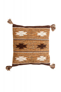 Tappeto moderno Chicago, stile kilim, 100% cotone, marrone, 45x45cm