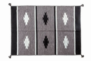 Tappeto moderno Chicago, stile kilim, 100% cotone, grigio, 200x140cm