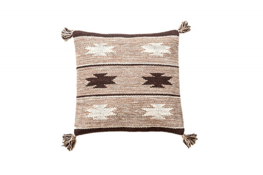 Tappeto moderno Chicago, stile kilim, 100% cotone, avorio, 45x45cm