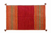 Tappeto moderno Kansas, stile kilim, 100% cotone, rosso, 170x120cm