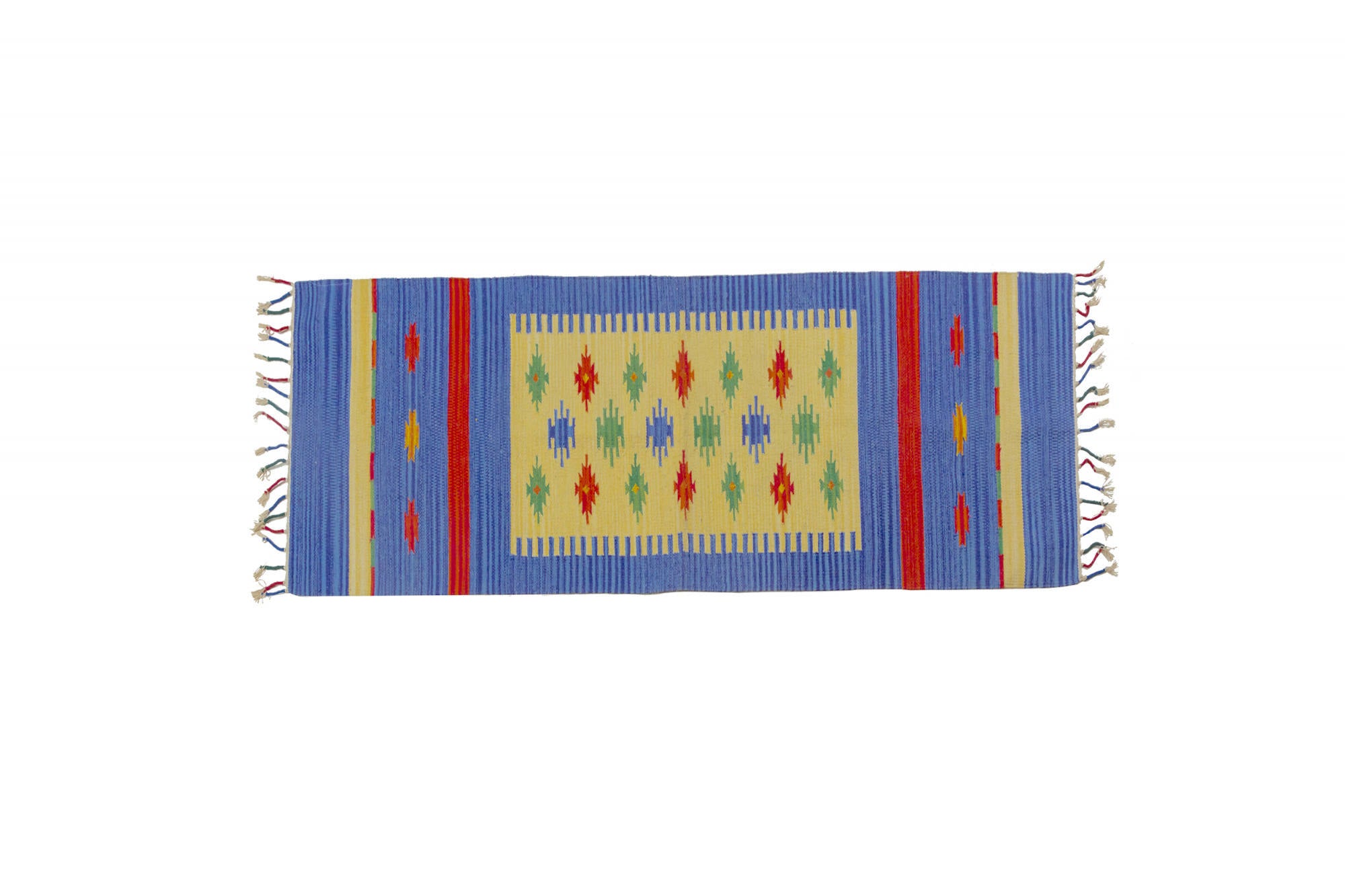 Tappeto moderno Seattle, stile kilim, 100% cotone, multicolore, 240x60cm