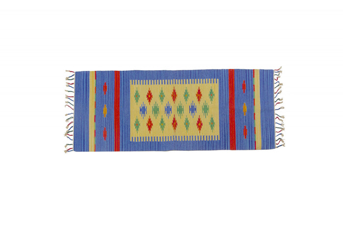 Tappeto moderno Seattle, stile kilim, 100% cotone, multicolore, 240x60cm