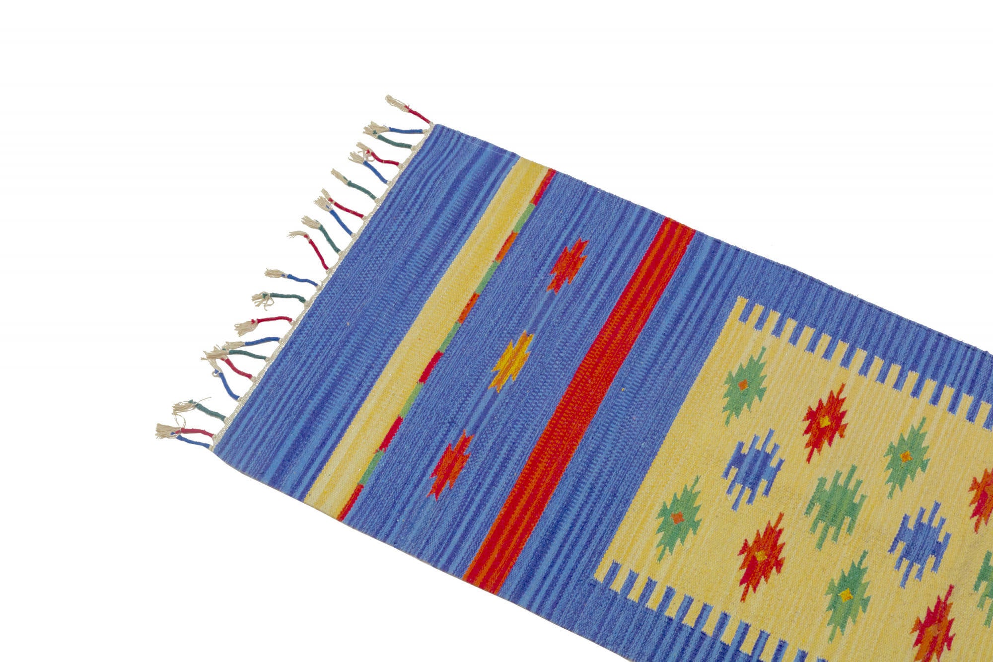 Tappeto moderno Seattle, stile kilim, 100% cotone, multicolore, 240x60cm