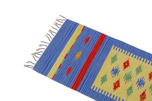 Tappeto moderno Seattle, stile kilim, 100% cotone, multicolore, 240x60cm