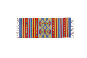 Tappeto moderno Seattle, stile kilim, 100% cotone, multicolore, 180x60cm