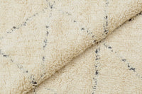 Tappeto moderno California, stile kilim, 100% cotone, avorio, 150x80cm