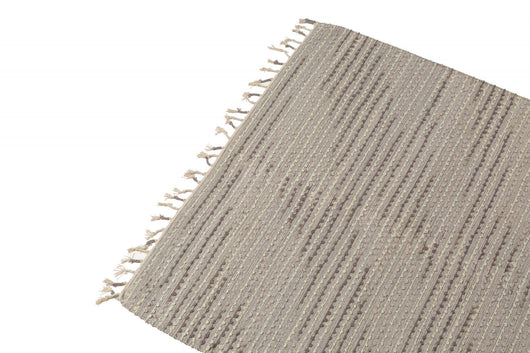 Tappeto moderno Atlanta, stile kilim, 100% cotone, grigio, 110x60cm