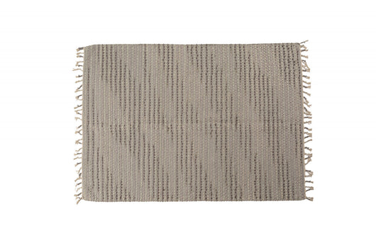 Tappeto moderno Atlanta, stile kilim, 100% cotone, grigio, 110x60cm