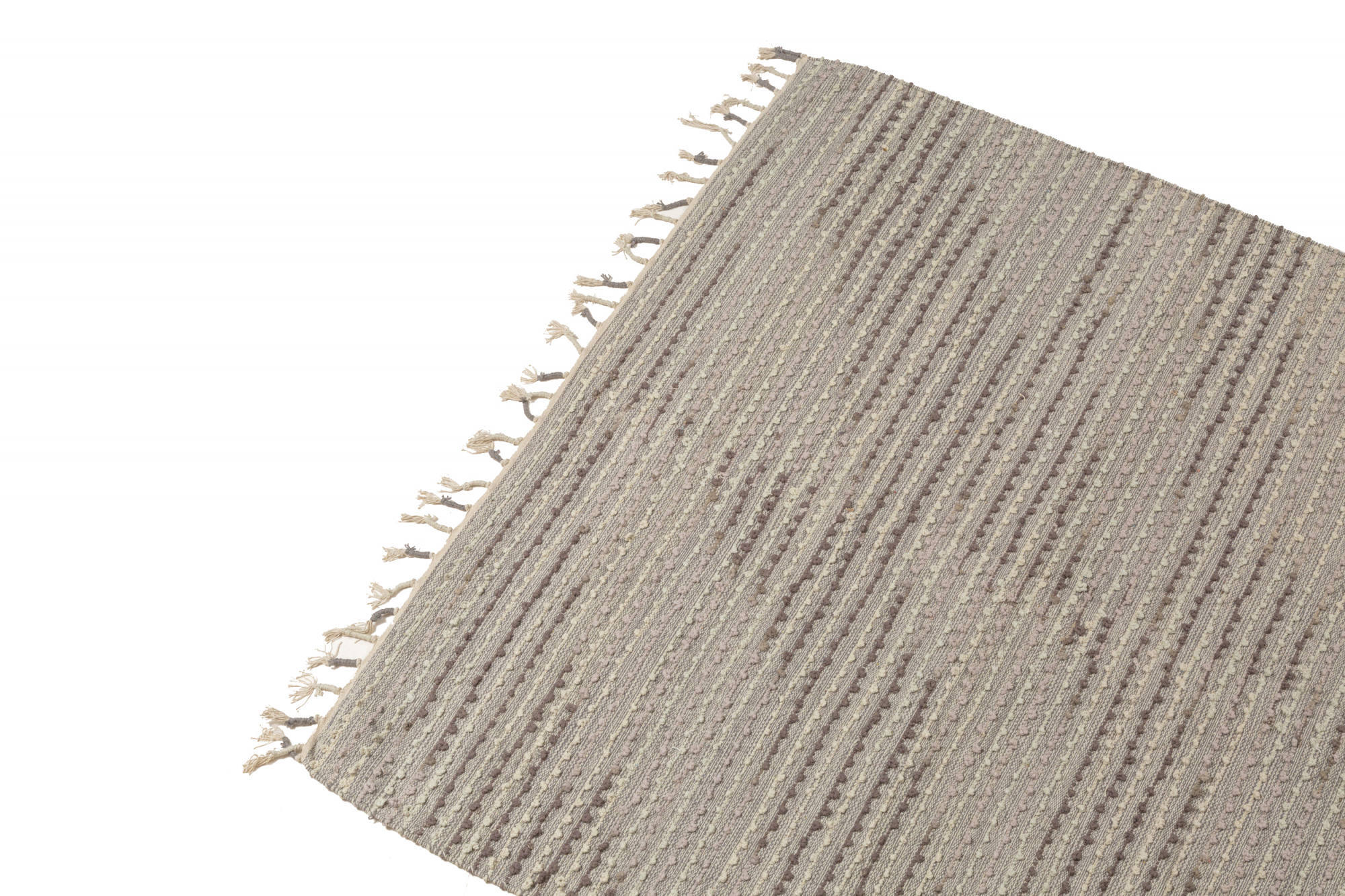 Tappeto moderno Atlanta, stile kilim, 100% cotone, grigio, 150x80cm