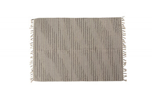 Tappeto moderno Atlanta, stile kilim, 100% cotone, grigio, 150x80cm