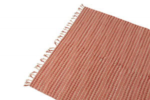 Tappeto moderno Atlanta, stile kilim, 100 % cotone, colore rosa, Misure 170 x 110 cm