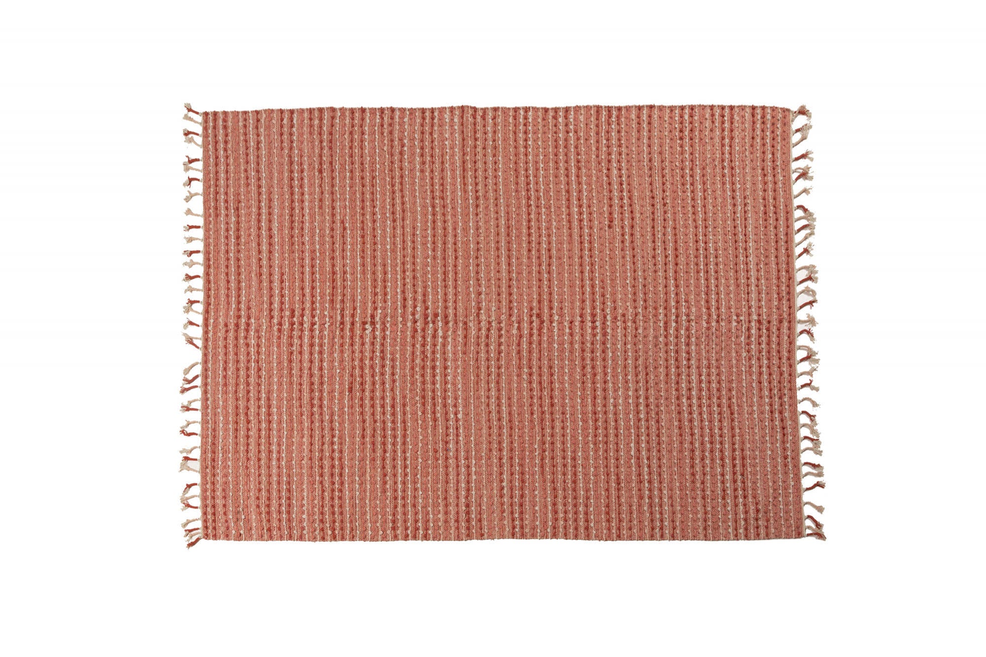 Tappeto moderno Atlanta, stile kilim, 100 % cotone, colore rosa, Misure 170 x 110 cm