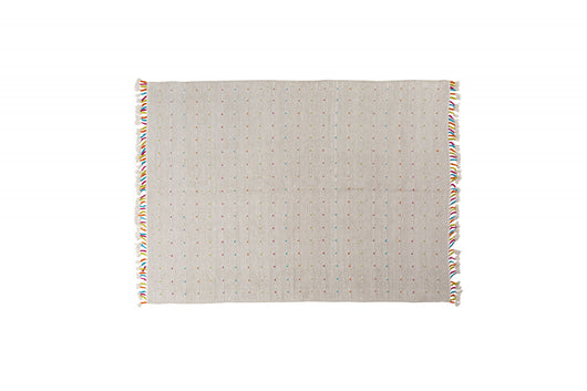 Tappeto moderno Texas, stile kilim, 100% cotone, avorio, 110x60cm