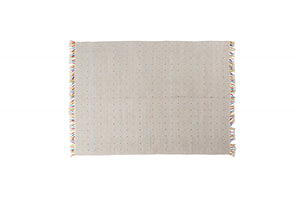 Tappeto moderno Texas, stile kilim, 100% cotone, avorio, 150x80cm