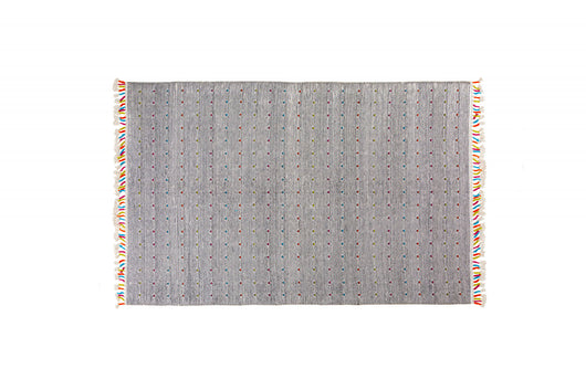 Tappeto moderno Texas, stile kilim, 100% cotone, grigio, 110x60cm