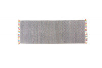 Tappeto moderno Texas, stile kilim, 100% cotone, grigio, 240x60cm