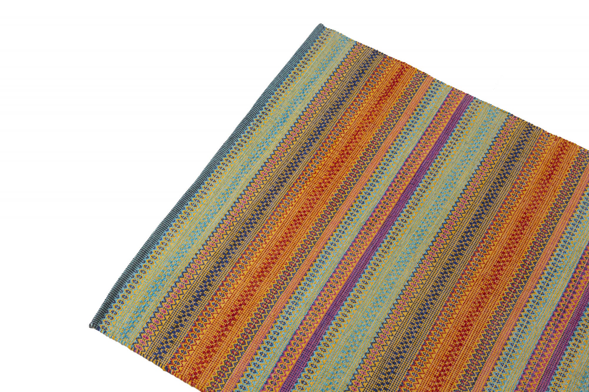 Tappeto moderno Cleveland, stile kilim, 100% cotone, multicoloree, 230x160cm