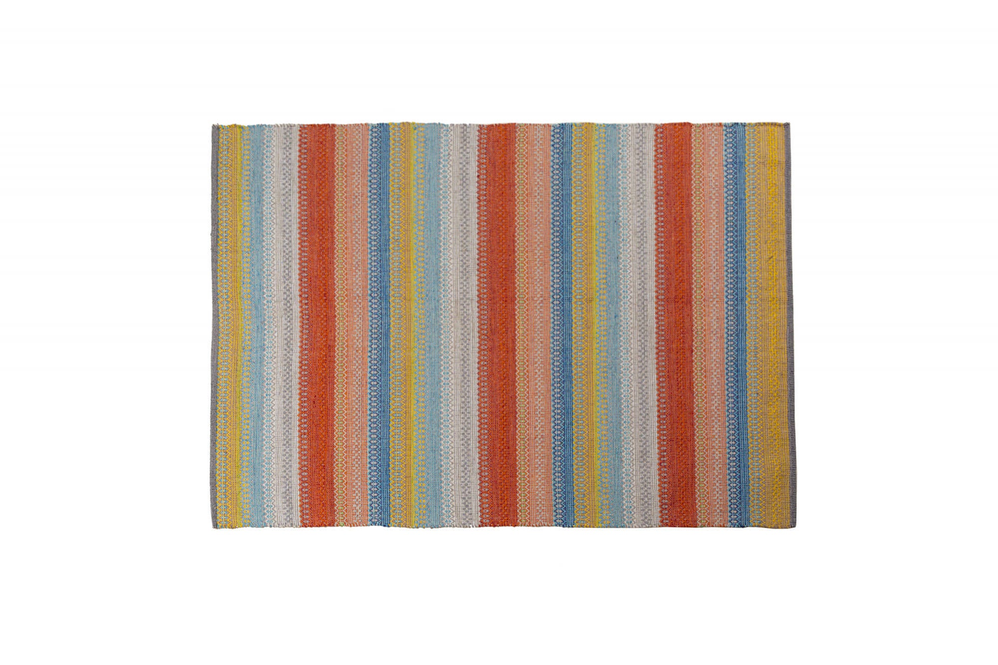 Tappeto moderno Cleveland, stile kilim, 100% cotone, multicoloree, 200x140cm