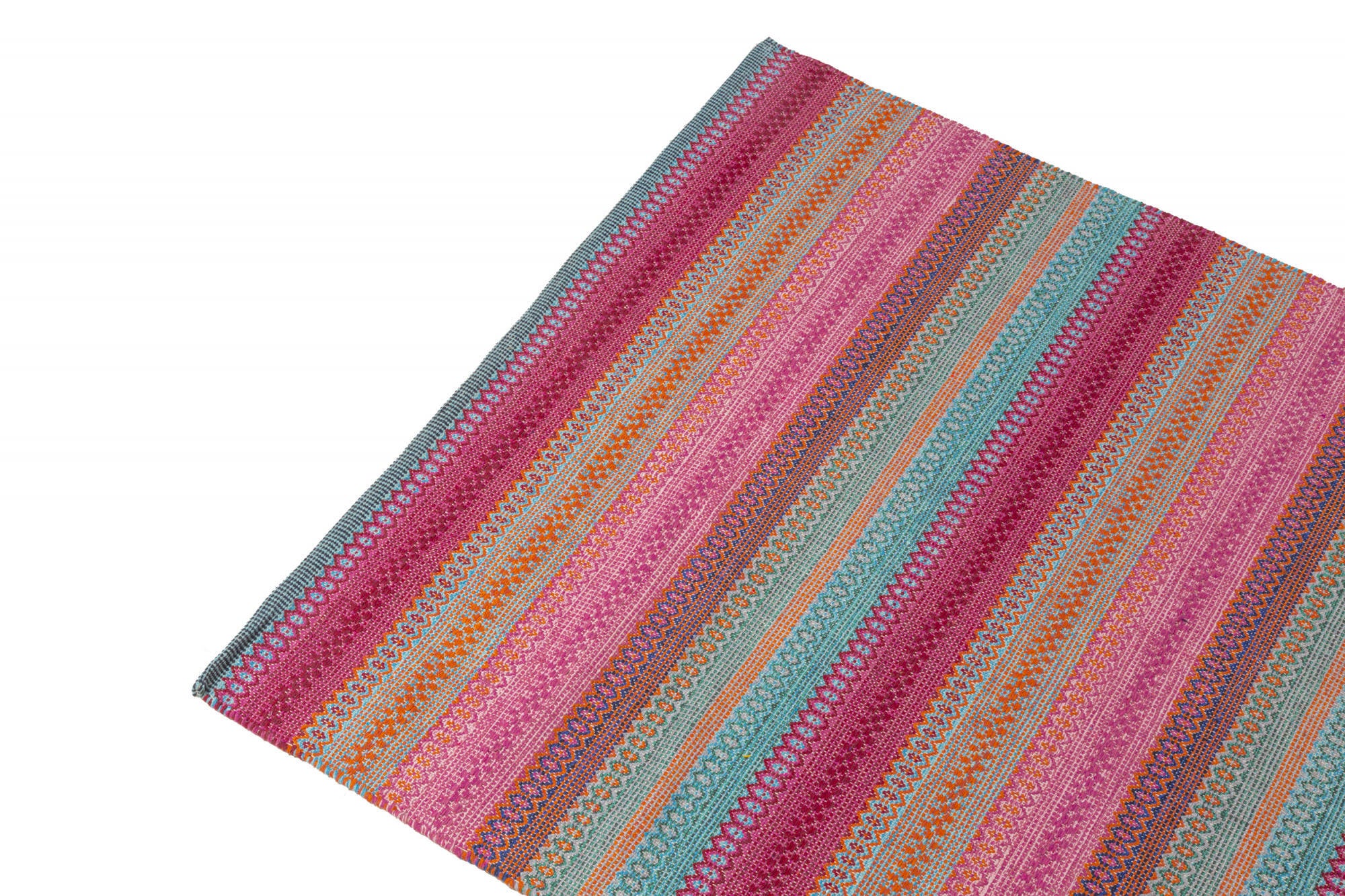 Tappeto moderno Cleveland, stile kilim, 100% cotone, multicoloree, 150x80cm