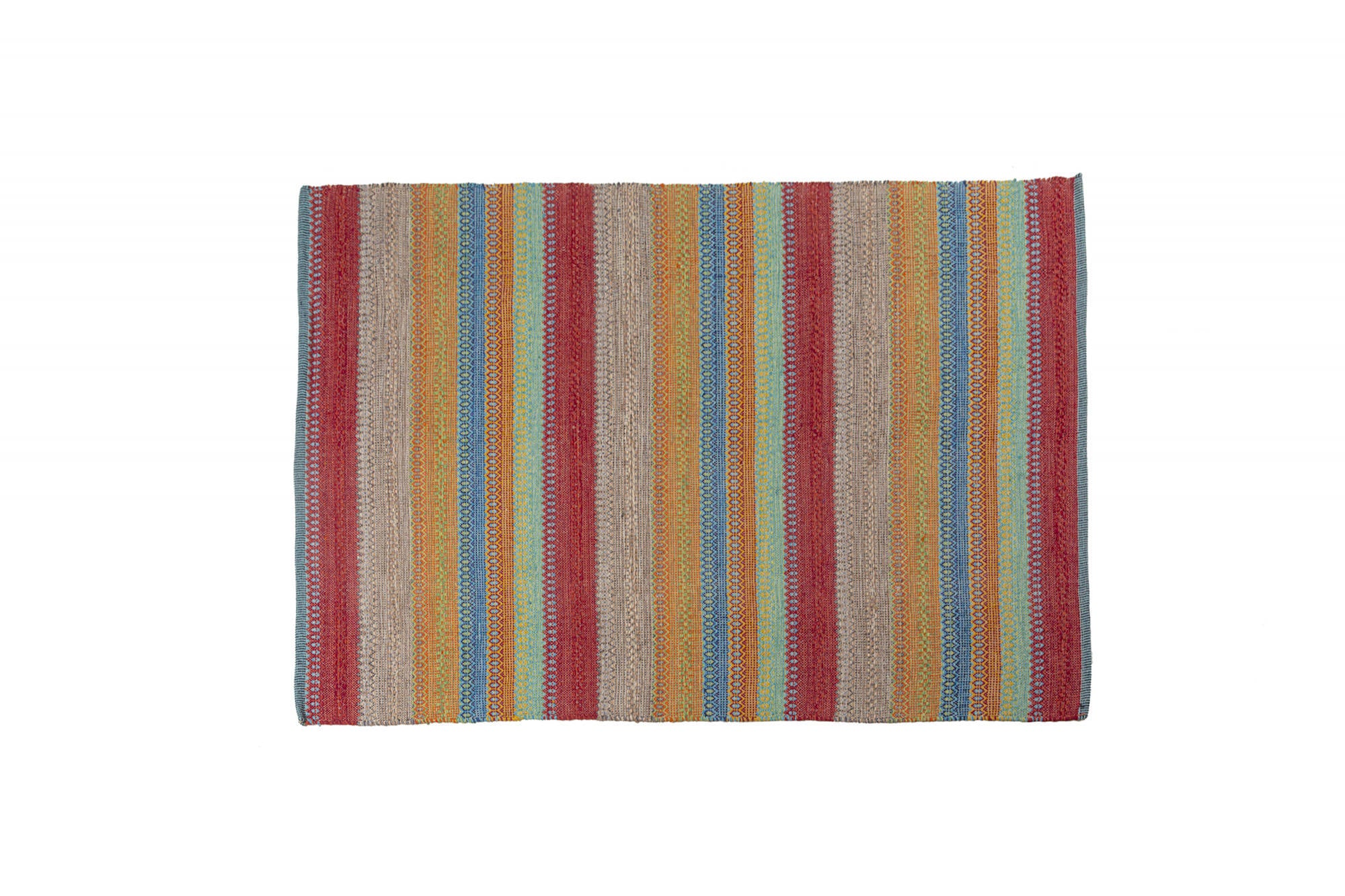 Tappeto moderno Cleveland, stile kilim, 100% cotone, multicoloree, 110x60cm