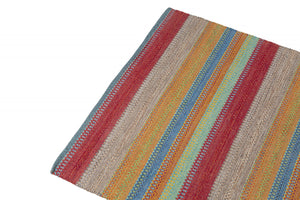 Tappeto moderno Cleveland, stile kilim, 100% cotone, multicoloree, 110x60cm