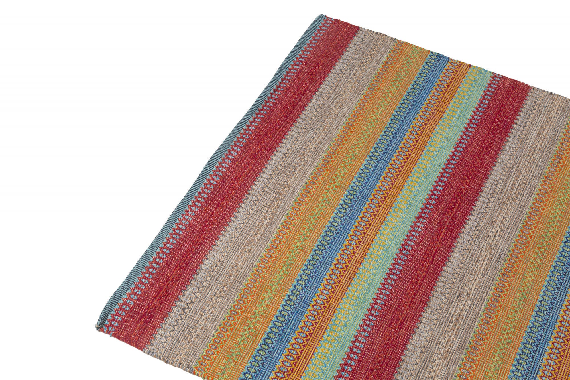 Tappeto moderno Cleveland, stile kilim, 100% cotone, multicoloree, 200x140cm