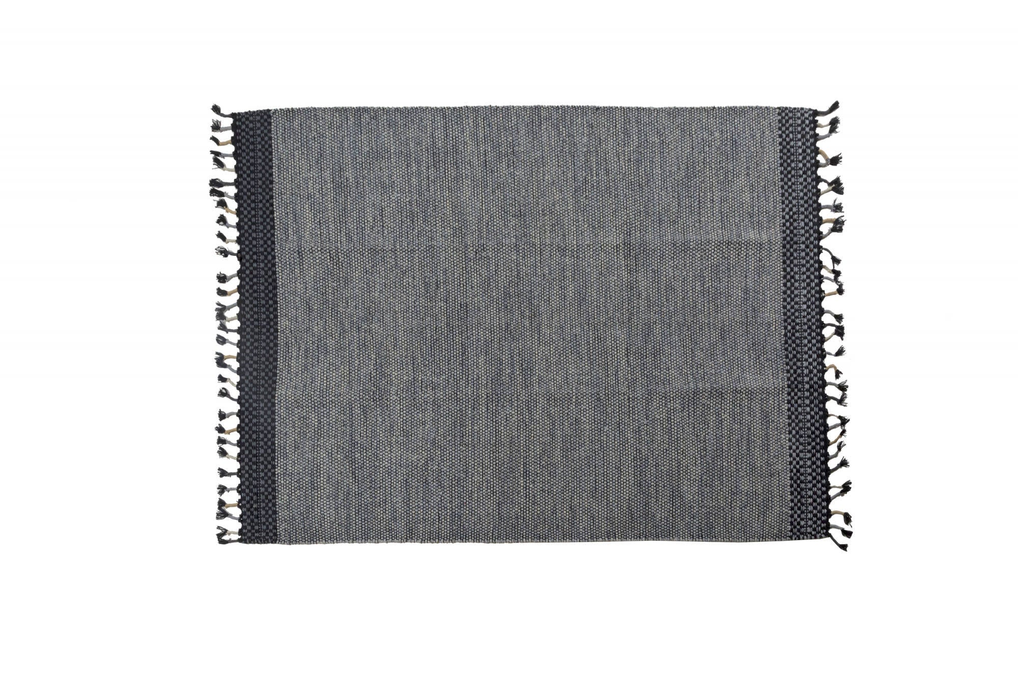 Tappeto moderno Dallas, stile kilim, 100% cotone, grigio, 170x110cm