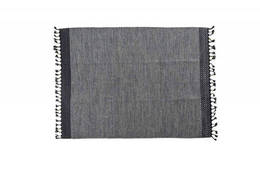 Tappeto moderno Dallas, stile kilim, 100% cotone, grigio, 200x140cm