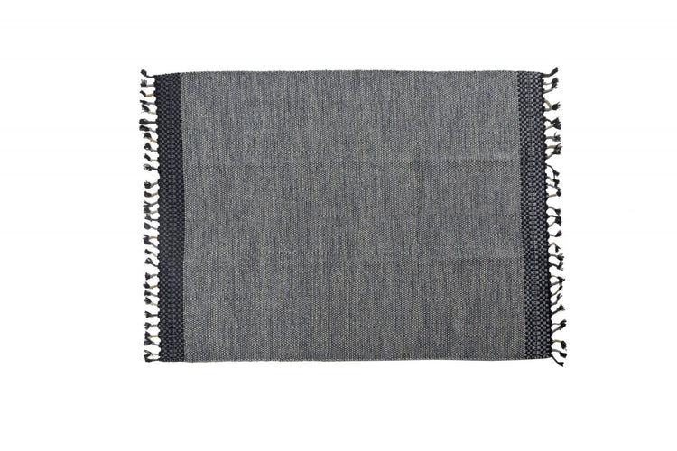 Tappeto moderno Dallas, stile kilim, 100% cotone, grigio, 230x160cm