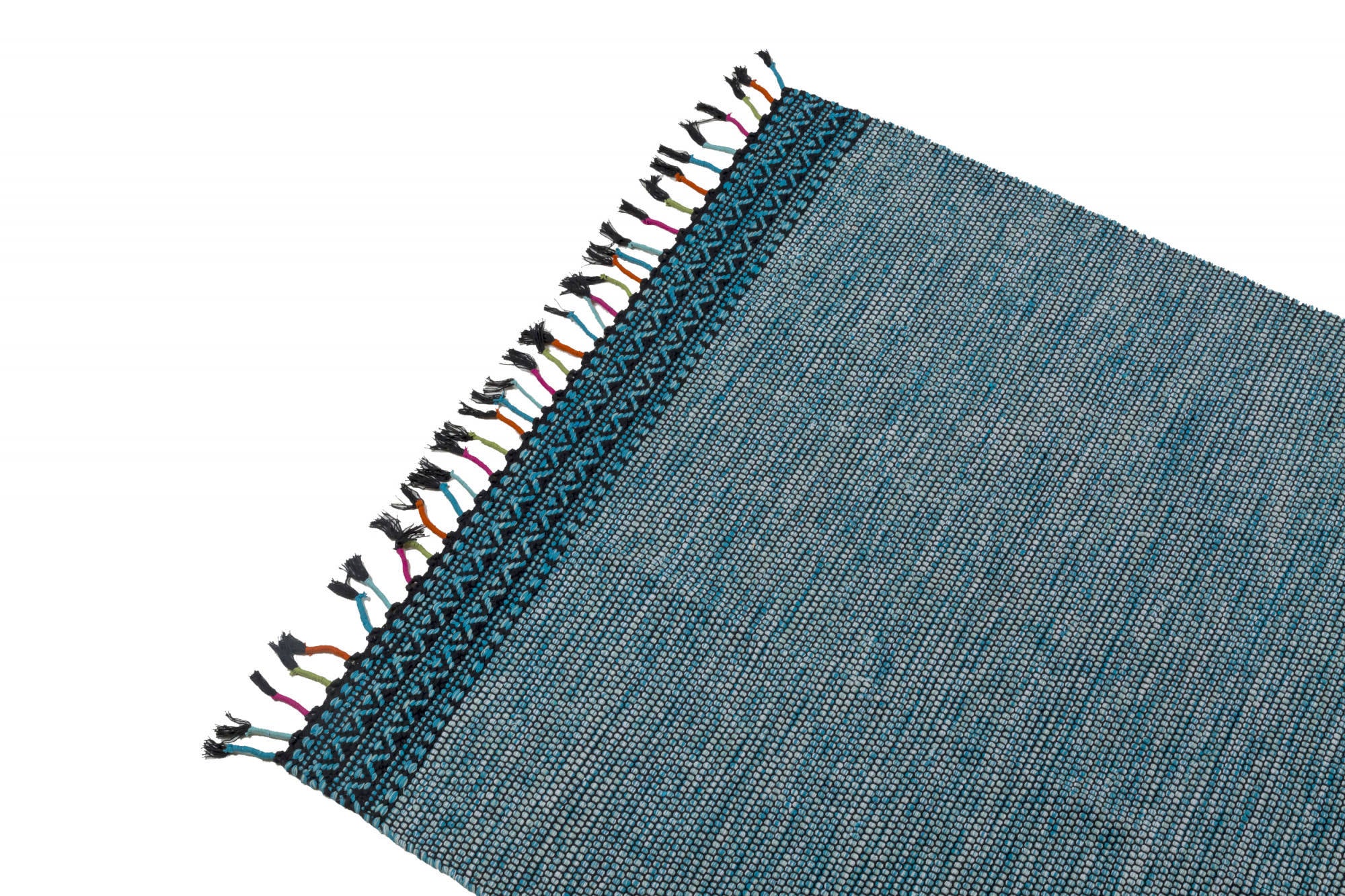 Tappeto moderno Dallas, stile kilim, 100% cotone, blu, 110x60cm