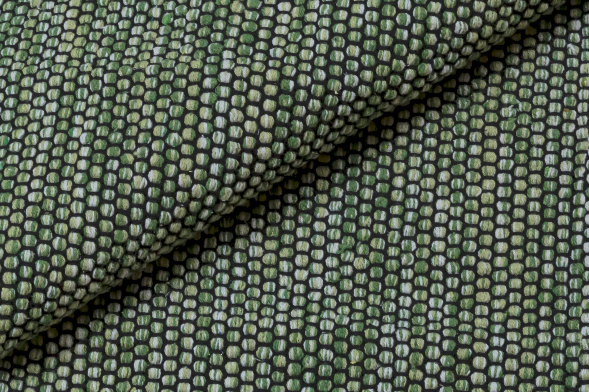 Tappeto moderno Dallas, stile kilim, 100% cotone, verde, 230x160cm