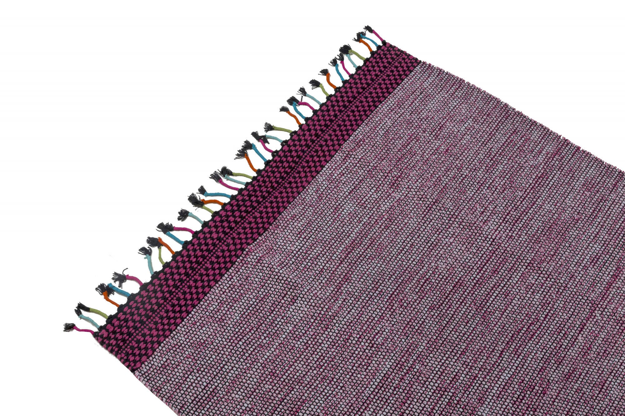 Tappeto moderno Dallas, stile kilim, 100% cotone, rosa, 110x60cm